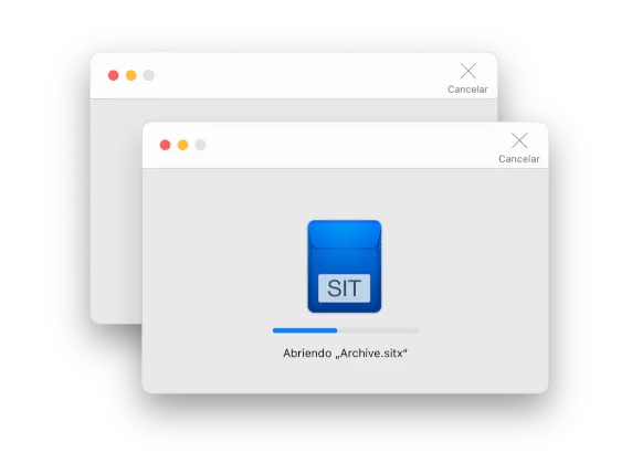 Archiver abriendo diferentes ficheros comprimidos simultaneamente, mostrando sus capacidades multi-tarea.